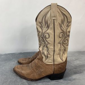 Dan Post Men’s Brown Tan Leather Cowboy Boots 8.5D